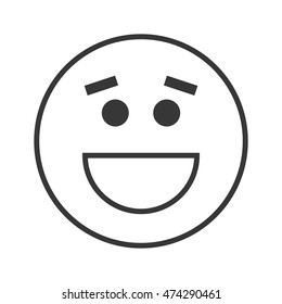 flat design smile emoticon icon vector illustration