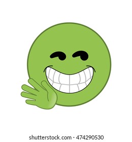 flat design smile emoticon icon vector illustration