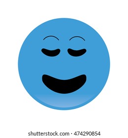 flat design smile emoticon icon vector illustration