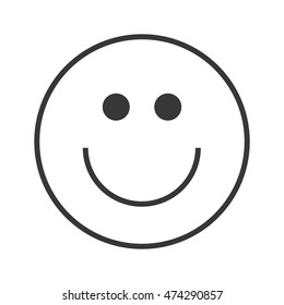 flat design smile emoticon icon vector illustration