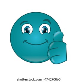 flat design smile emoticon icon vector illustration