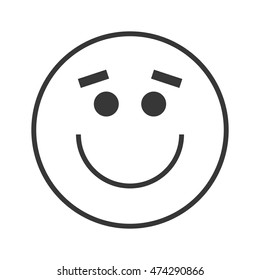 flat design smile emoticon icon vector illustration