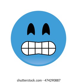flat design smile emoticon icon vector illustration