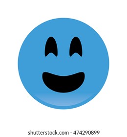flat design smile emoticon icon vector illustration