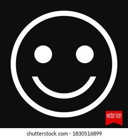 
Icono de sonrisa de diseño plano. ilustración vectorial