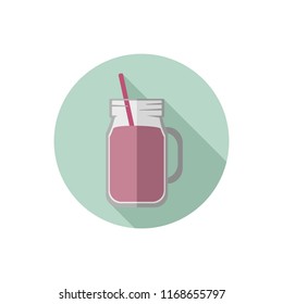 Flat design smoothie in mason jar