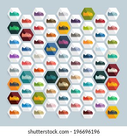 Flat design: sneakers