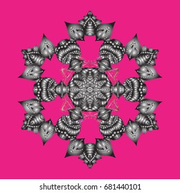 Flat design. Snowflake icon, isolated. Vector nice snowflakes on colorful background. Vector illustration.
