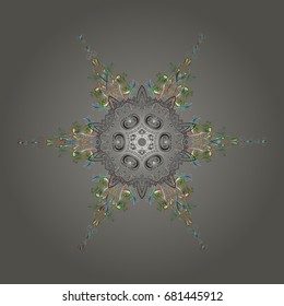 Flat design. Snowflake icon, isolated. Vector nice snowflakes on colorful background. Vector illustration.