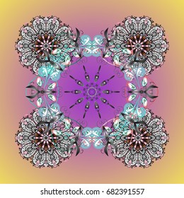 Flat design. Snowflake icon isolated. Vector illustration. Colorful snowflake Vector illustration.