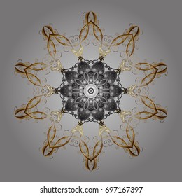 Flat design. Snowflake icon, isolated. Vector nice snowflakes on colorful background. Vector illustration.