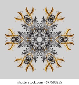 Flat design. Snowflake icon, isolated. Vector nice snowflakes on colorful background. Vector illustration.