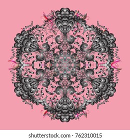 Flat design. Snowflake icon, isolated. Vector illustration. Vector snowflake icon. Vector winter snowflakes on colorful background.