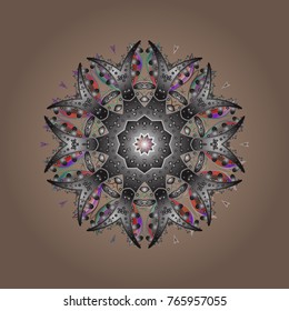 Flat design. Snowflake icon, isolated. Vector nice snowflakes on colorful background. Vector illustration.