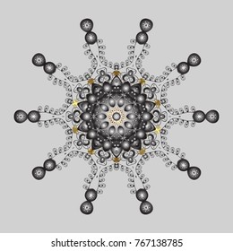 Flat design. Snowflake icon, isolated. Colorful snowflake Vector illustration. Vector winter snowflakes on colorful background. Vector illustration. Icons, labels.