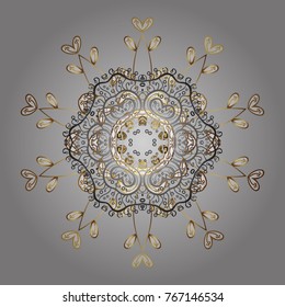 Flat design. Snowflake icon, isolated. Vector nice snowflakes on colorful background. Vector illustration.