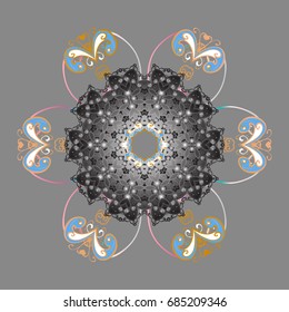 Flat design of snowflakes