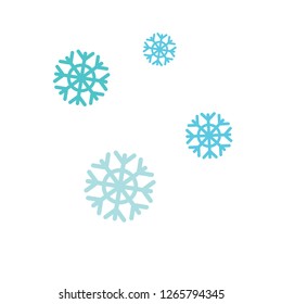 Flat design snowflakes. Cold weather and snowflakes. Vector illustration.