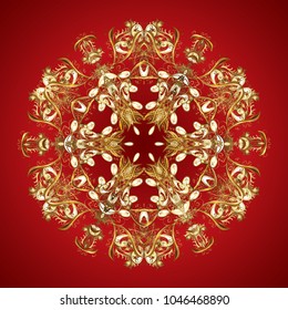 Flat design of snowflakes isolated on colorful background. Snowflakes background. Vector illustration. Snowflakes pattern. Snowflake ornamental pattern.