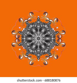 Flat design of snowflakes isolated on colorful background. Snowflakes pattern. Snowflakes background. Vector illustration. Snowflake ornamental pattern.