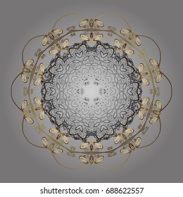 Flat design of snowflakes isolated on gray background. Snowflake ornamental pattern. Snowflakes background. Snowflakes pattern. Vector illustration.