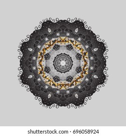 Flat design of snowflakes isolated on colorful background. Snowflakes background. Vector illustration. Snowflakes pattern. Snowflake ornamental pattern.
