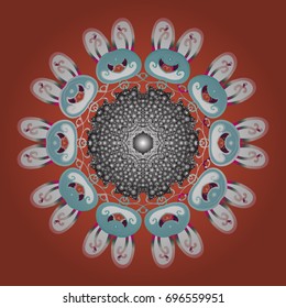 Flat design of snowflakes isolated on colorful background. Snowflakes pattern. Snowflakes background. Vector illustration. Snowflake ornamental pattern.