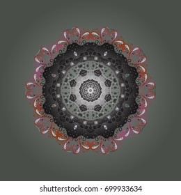 Flat design of snowflakes isolated on colorful background. Vector illustration. Snowflake ornamental pattern. Snowflakes pattern. Snowflakes background.