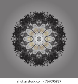 Flat design of snowflakes isolated on colorful background. Snowflake ornamental pattern. Snowflakes pattern. Vector illustration. Snowflakes background.