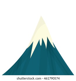 flat design snowy mountain icon vector illustration