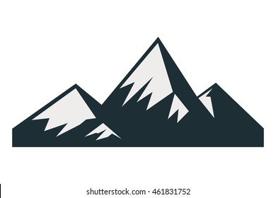 flat design snowy mountains icon vector illustration