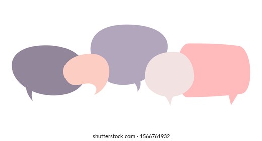 Flat design social network communication vector concept illustration speech bubbles. Template for web design, banner, mobile app, landing page and infographics.