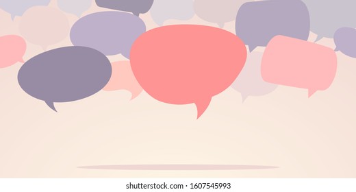 Flat design social network communication vector concept illustration speech bubbles. Template for web design, banner, mobile app, landing page and infographics.