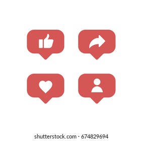 Flat Design Social Network Rating Icons Stock Vector (Royalty Free ...