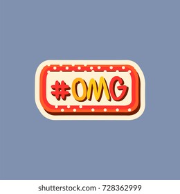 Flat design social network sticker