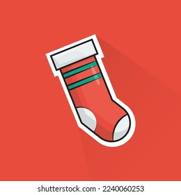 Flat Design of Sock, can be use as sticker, logo, and poster