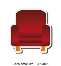 flat design sofa chair icon vector illustration