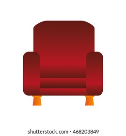 flat design sofa chair icon vector illustration