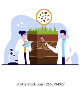 Flat design of soil analysis. Illustration for websites, landing pages, mobile applications, posters and banners. Trendy flat vector illustration