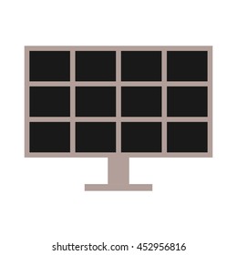 flat design solar panel icon vector illustration