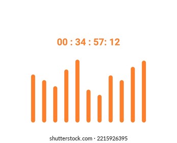 flat design sound wave recording vector illustration