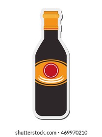 flat design soy sauce icon vector illustration