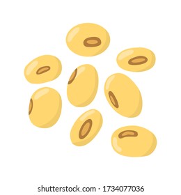 flat design soybeans isolated on white