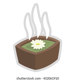 flat design spa hot tub icon vector illustration