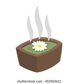 flat design spa hot tub icon vector illustration