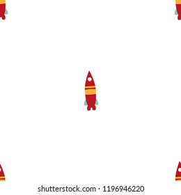 Flat design space elements seamless pattern. Space background. Space doodle illustration. Vector illustration. Seamless pattern with cartoon space rockets. For kids textile, web design