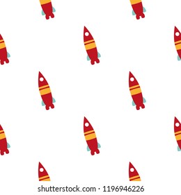 Flat design space elements seamless pattern. Space background. Space doodle illustration. Vector illustration. Seamless pattern with cartoon space rockets. For kids textile, web design