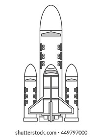 flat design space shuttle icon vector illustration