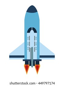 flat design space shuttle icon vector illustration