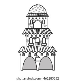 flat design spanish colonial architecture icon vector illustration